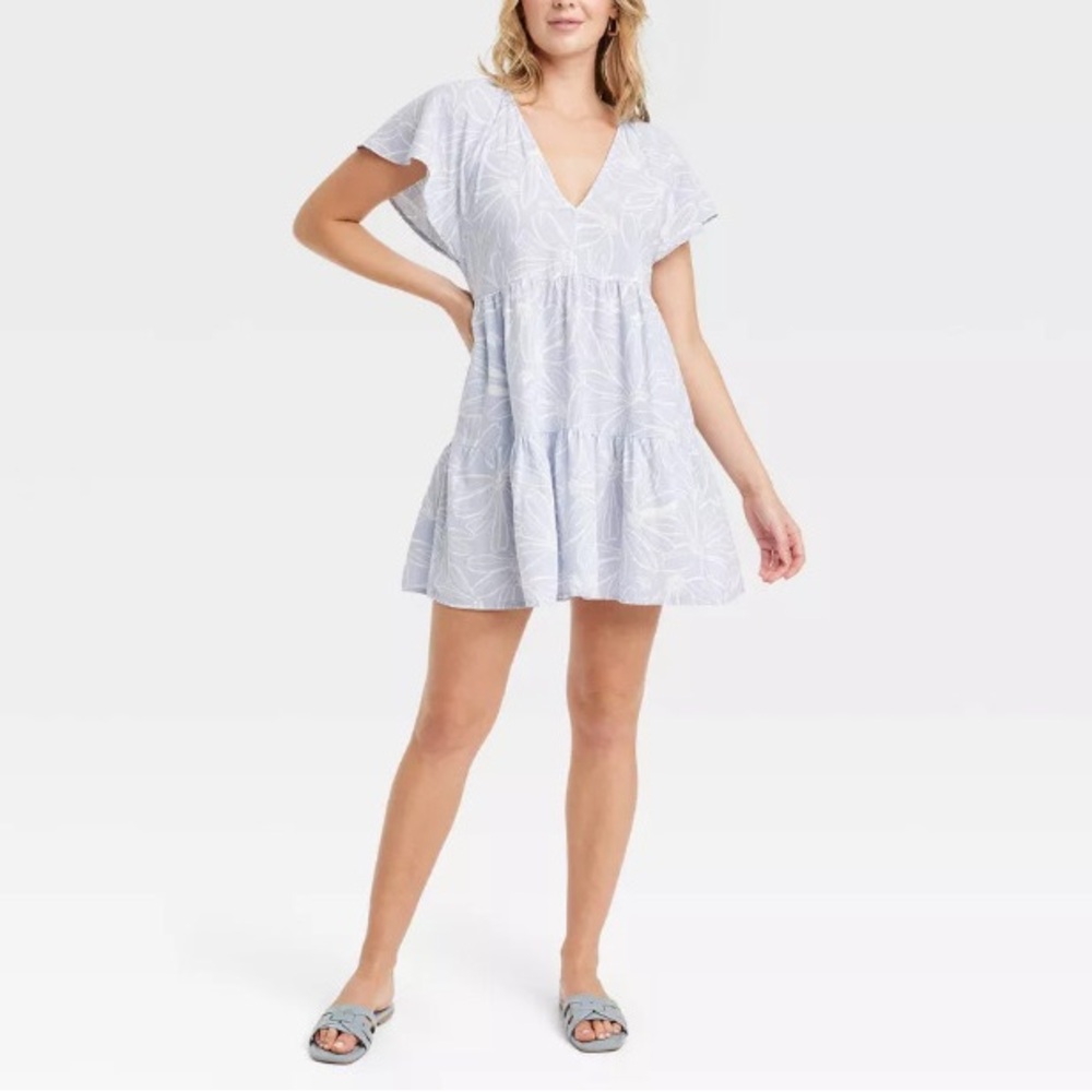 Women's Flutter Short Sleeve Mini Skater Dress